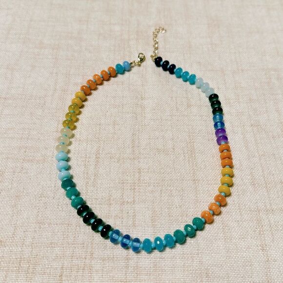 Bohemian summer beaded necklace M421 - Picture 2 of 4